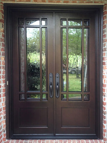 Customized Iron Entry Doors In Memphis Tn, Wooden Double Entry Doors With Glass