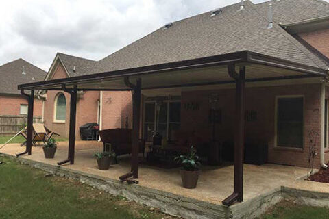 Brown and Ivory Patio Cover in Memphis, TN