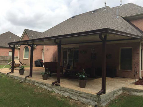 Brown and Ivory Patio Cover in Memphis, TN