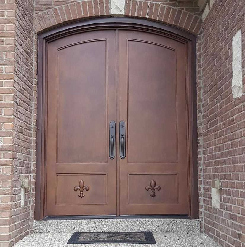 Double Arch Top Custom Doors with No Glass